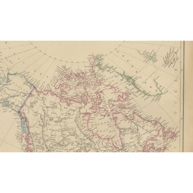 Black Antique Map of North America, 1860 For Sale - Image 8 of 12