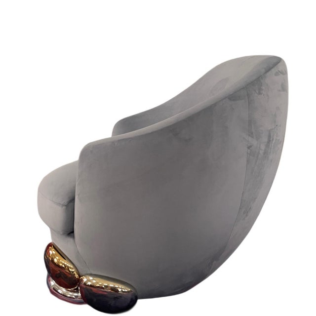 Vintage French Sculptural Capsule Lounge Chairs by Jean-Rémy Couradette, 2002, Set of 2 For Sale - Image 4 of 5