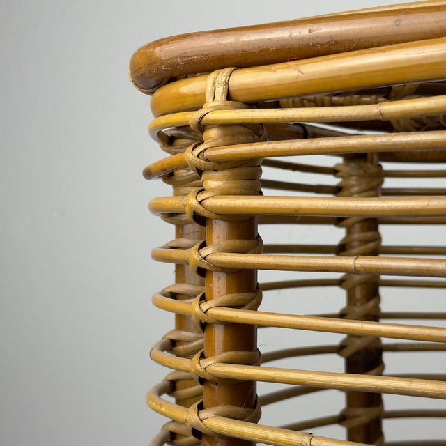 Vintage Rattan Basket, Italy, 1960s For Sale - Image 9 of 18