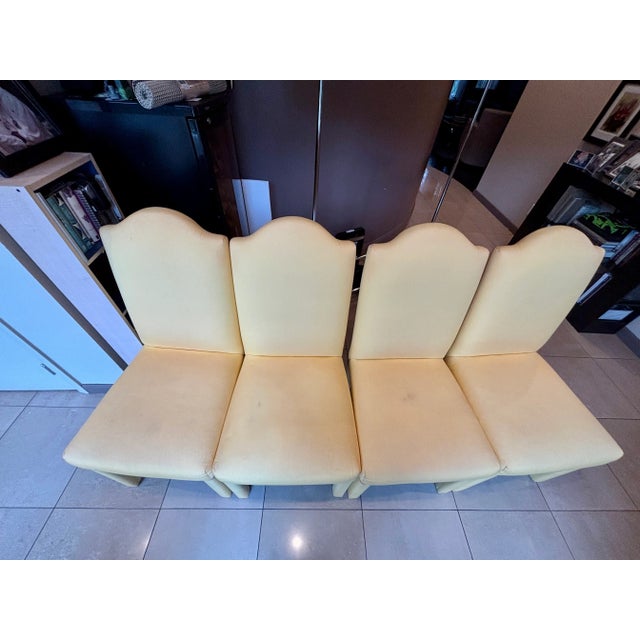 Set of 4 Fully Upholstered Camel Back Parsons Chairs- Charles Stewart Company For Sale - Image 16 of 16