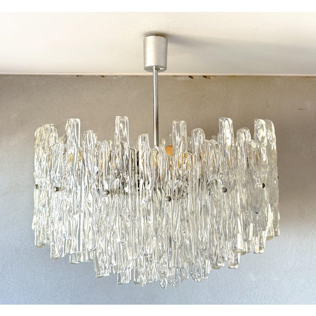 Vintage Acrylic Glass Chandelier For Sale - Image 4 of 8
