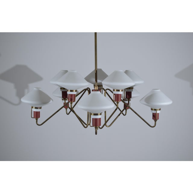 10-Light Chandelier from Lumen, 1950 For Sale - Image 11 of 12