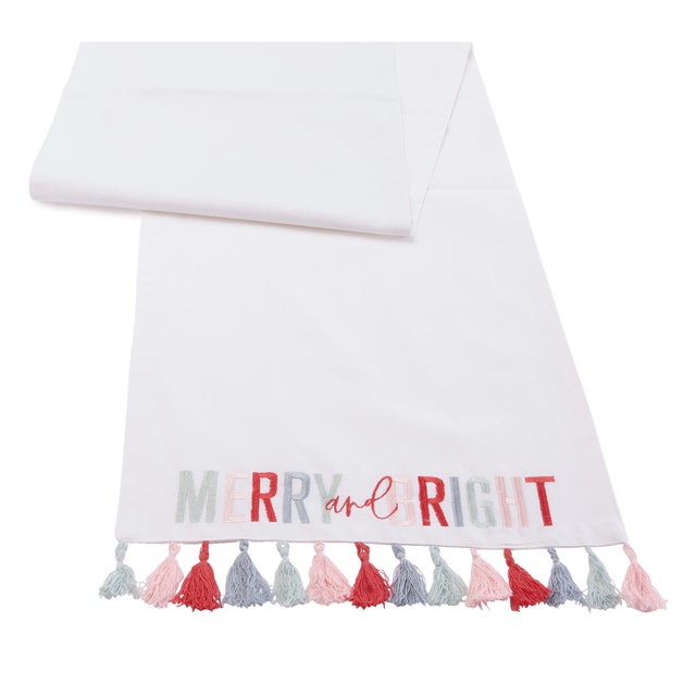 Kenneth Ludwig Chicago Merry and Bright Tassel Table Runner 72"L For Sale - Image 4 of 4