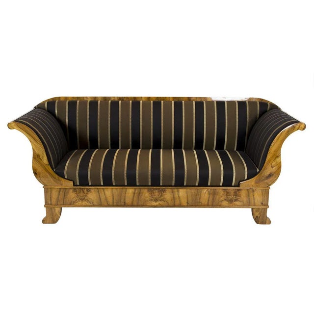 Antique Biedermeier Walnut Sofa For Sale - Image 11 of 12