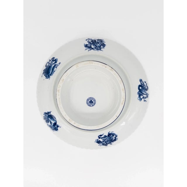 Traditional Late 20th Century Hand-Painted Bat Trang Blue & White Porcelain Pedestal Serving Dish With Dragon Motif For Sale - Image 3 of 13