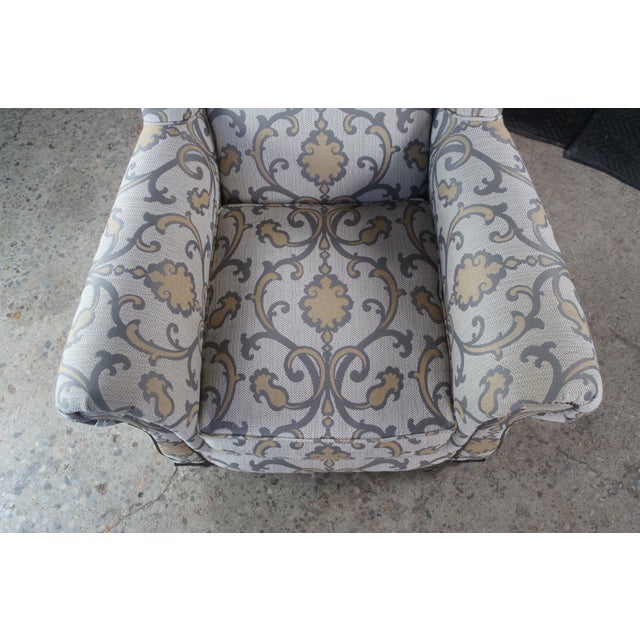 Late 20th Century Arhaus Cambridge Oversized Nailhead Wingback Club Lounge Armchairs For Sale - Image 11 of 12