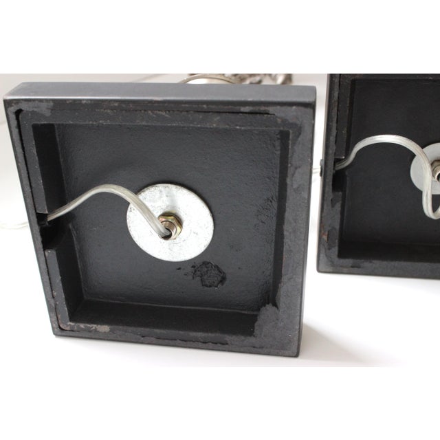 Maison Jansen Style Table Lamps Nickel Plated Coconut Palm Tree - a Pair For Sale - Image 9 of 13