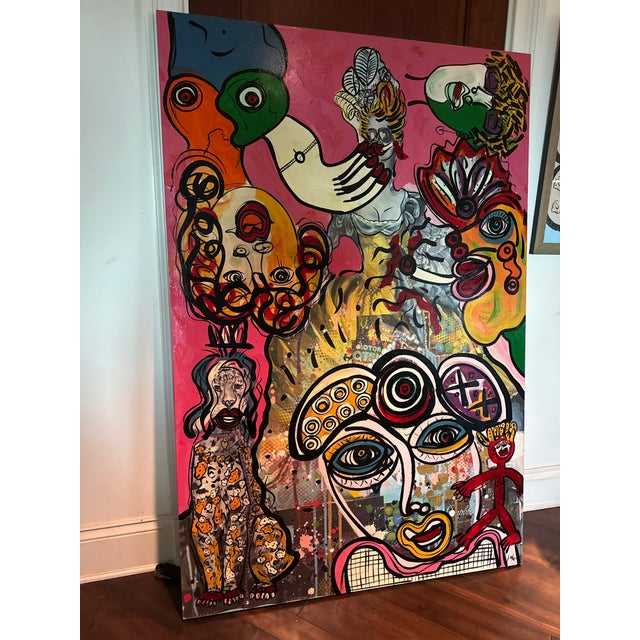 Abstract 1970s Peter Keil Monumental Canvas Abstract Painting 6’ X 4’ For Sale - Image 3 of 15