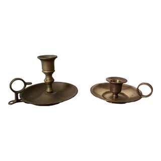 Vintage Chamberstick Candle Holders - a Pair For Sale