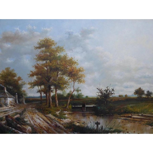Robert Scalvini, Landscape Composition, 1980s, Oil Painting on Canvas, Framed For Sale - Image 14 of 16
