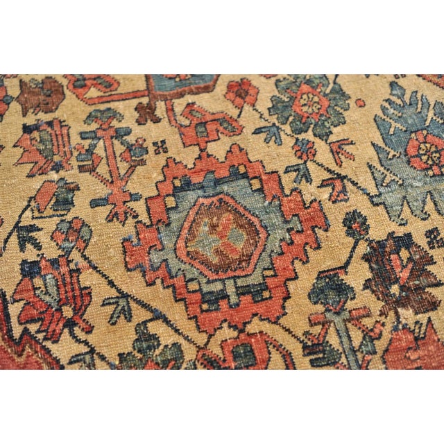 Antique Tribal Persian Nomadic Halvai Bidjar Pink & Beige Rug, DATED C. 1895, 7.9 x 11.7 For Sale In Milwaukee - Image 6 of 11