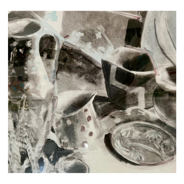 American Joel Janowitz, Large Joel Janowitz Boston Modernist Monotype Monoprint Painting Piranesi Series, 1989 For Sale - Image 3 of 13