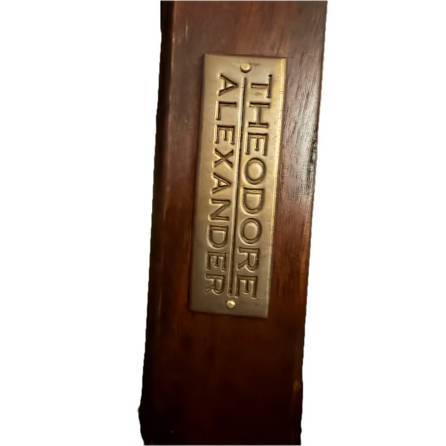 Gorgeous Theodore Alexander Essential Mahogany Flame Wood Round Extension Table- 57"round Extends to 82" Round For Sale - Image 12 of 12