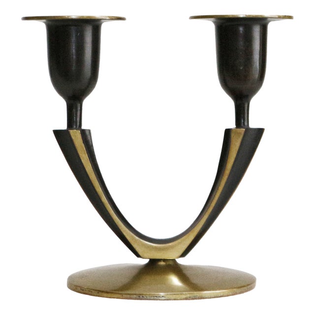Vintage Bronze Candleholder, 1950s For Sale