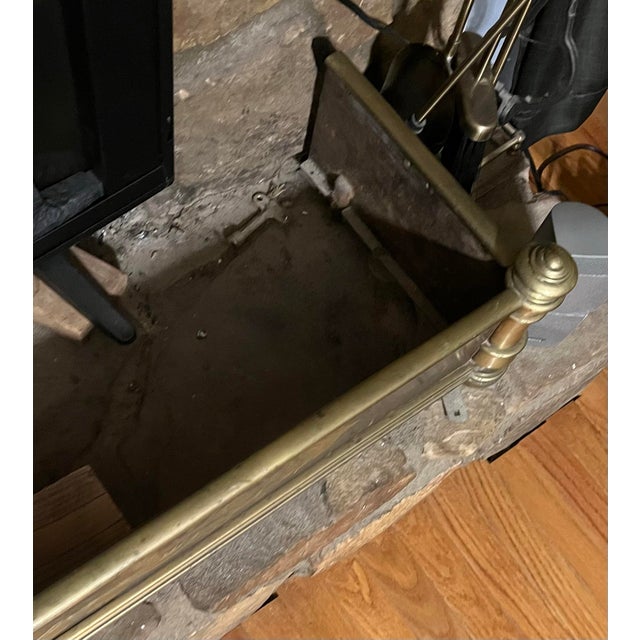 Victorian Antique Ornate Solid Brass Fireplace Fender From Castle in Scotland For Sale - Image 3 of 7