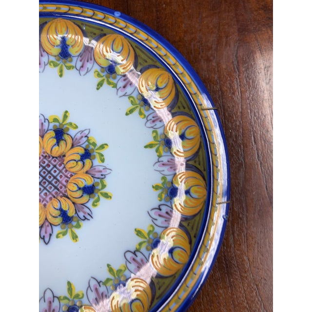 Portuguese Hand Painted Ceramic Wall Plate For Sale - Image 10 of 12