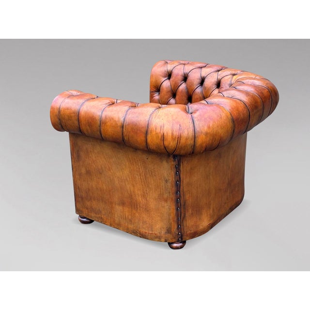 Antique Chesterfield Club Chairs in Leather, 1890, Set of 2 For Sale - Image 8 of 14
