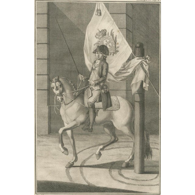Robert Bénard, Portuguese Cavalry Officer with Royal Standard, 1790, Paper Engraving For Sale - Image 4 of 9