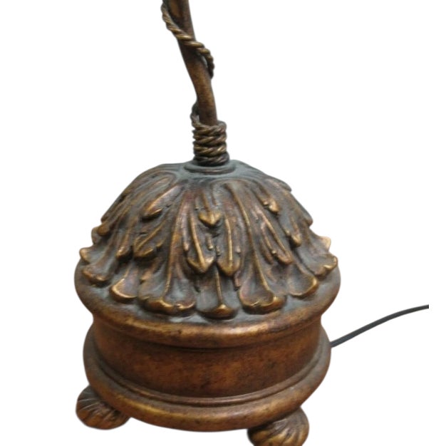 Fine Arts Furniture Co. 1980s Fine Arts Lamps Gold Gilt Italian Metal Wine Acanthus Table Lamp Light B For Sale - Image 4 of 11