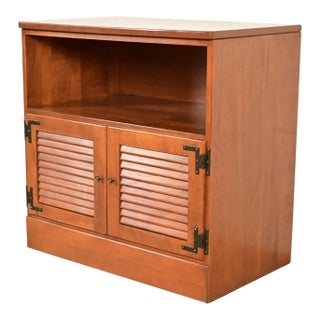 Ethan Allen American Colonial Solid Maple Media Cabinet or Bedside Chest For Sale