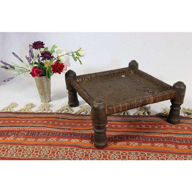 19th Century Low Cedar Stool, Nuristan, 1890s For Sale - Image 13 of 18