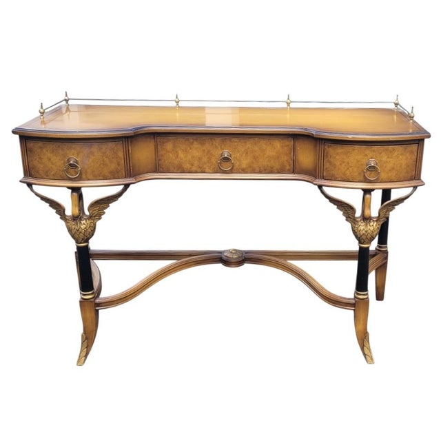 French Empire 1950s Writing Desk With Winged Swan Legs For Sale - Image 12 of 12