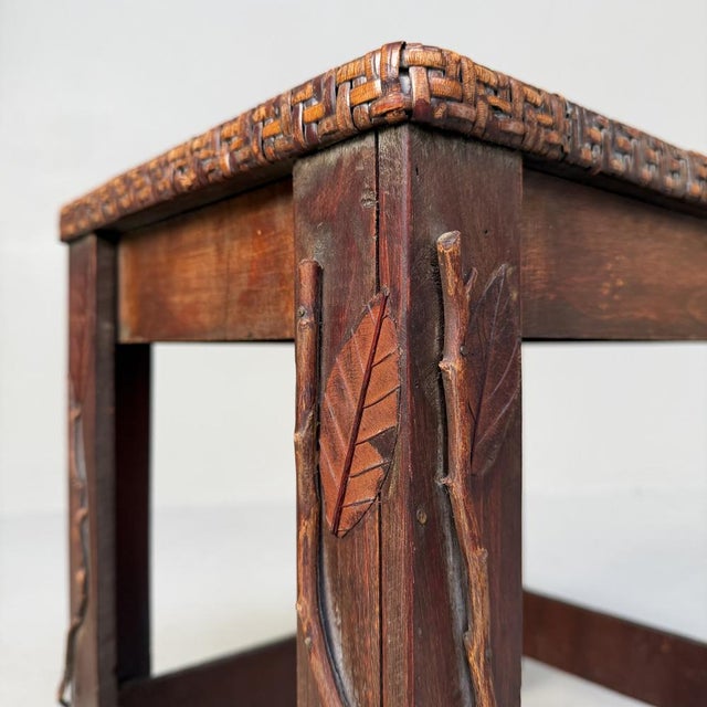 1950s Japanese Decorative Stool with Organic Details, 1950s For Sale - Image 5 of 11
