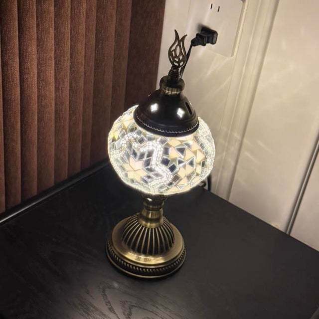 Bohemian Mosaic Glass Table Lamp For Sale - Image 4 of 6