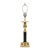 Vintage Brass Table Lamp With Black Column & Palm Leaf Detail – Elegant Statement Piece For Sale
