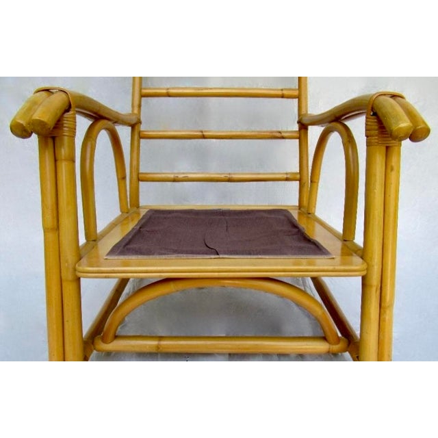 Mid-Century John Wisner Design for Ficks Reed Bentwood Bamboo Rattan Club Lounge Chair For Sale - Image 15 of 18