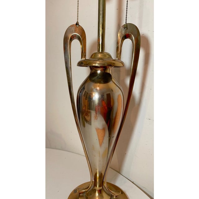 Bronze High Quality Large Antique Silver Gold Bronze Modernist Urn Style Table Lamp For Sale - Image 8 of 11
