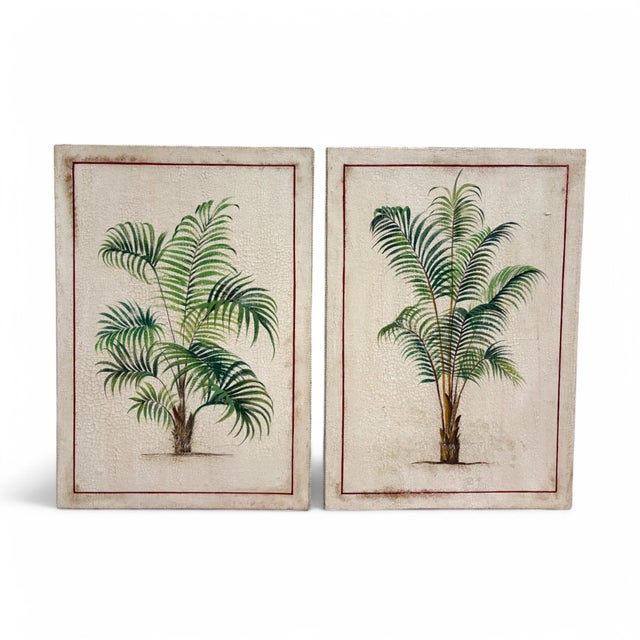 Palm Trees, 1960s, Oil Painting on Canvas, Framed, Set of 2 For Sale - Image 6 of 7