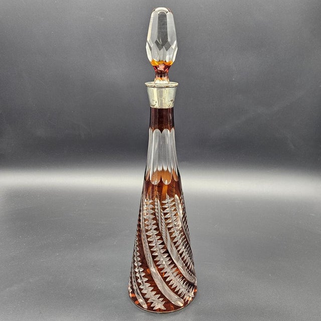 Vintage Cut Lead Crystal Liqueur Decanter, 1930s For Sale - Image 9 of 9