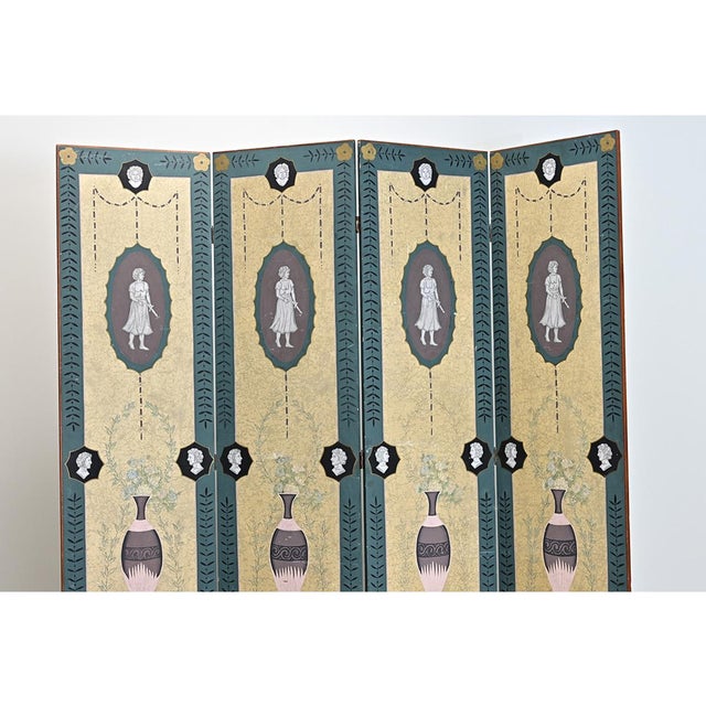 English Early 20th Century Bloomsbury Group Folding Screen For Sale - Image 11 of 15