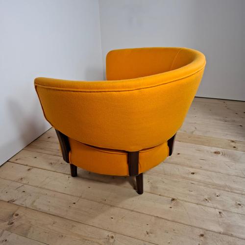 Orange Danish Armchair, 1950s, by Aage Sattrup in Teak - Original Mid-Century Modern For Sale - Image 8 of 9