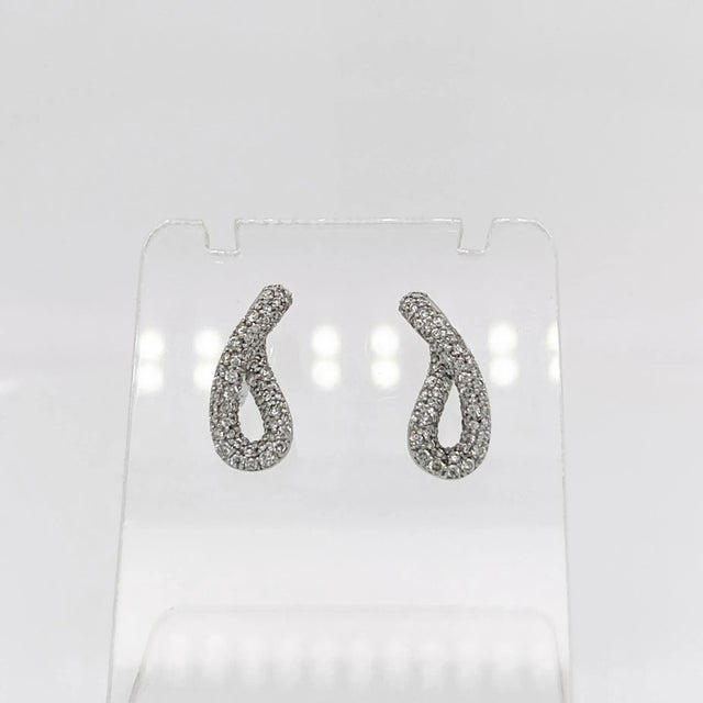 Vintage Georg Jensen Diamond & Sterling Silver Infinity Earrings - 2 Pieces For Sale - Image 11 of 12
