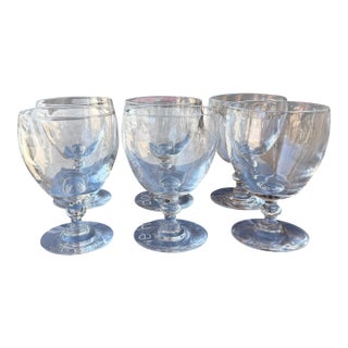 Set of 6 Frederick Carder for Steuben Crystal Wine Glass Water Goblets c.1930's For Sale