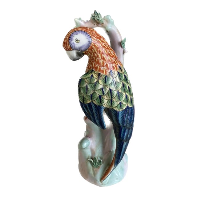 Vintage Ceramic Parrot on Branch For Sale