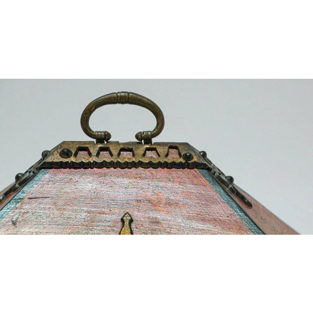 19th Century Indian Malabar Dowry Jewelry Box in Lacquered Teak With Handcrafted Brass From Kerala For Sale - Image 12 of 12