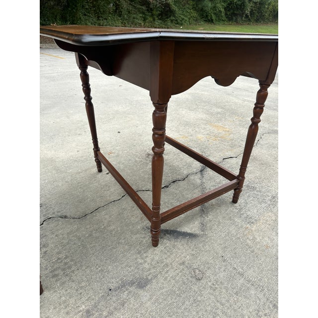 Pair of 1970s Wooden Carved Nesting Game Tables With Flip-Up Sides For Sale - Image 9 of 12