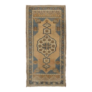 1950s Vintage Turkish Yastik Rug 2' X 4'4 For Sale
