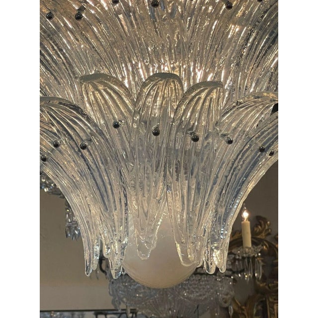 Modern Murano Glass Palm Form Chandelier in Opalescent Glass For Sale - Image 4 of 9