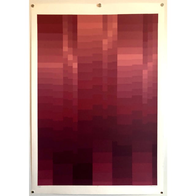 Printmaking Materials Jakob Weder, Swiss Artist Large Color Symphony Silkscreen Serigraph Print Kinetic Op Art, 20th C. For Sale - Image 7 of 7