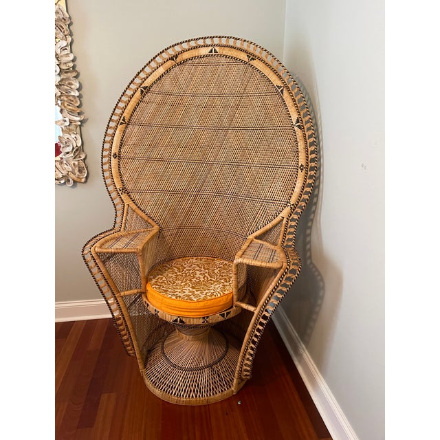 Wood Grand Vintage Rattan Peacock Chair For Sale - Image 7 of 7