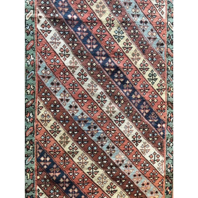 1900 - 1909 Stripe Pattern 3' X 13' Caucasian Gendge Runner Rug For Sale - Image 5 of 7