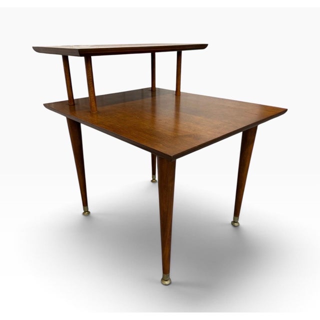Mid-Century Modern Walnut Step Side Tables - Set of 2 For Sale In Philadelphia - Image 6 of 6