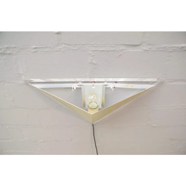 Hollywood Regency Metal &amp; Acrylic Glass Wall Lights, 1970s, Set of 2 For Sale - Image 6 of 8