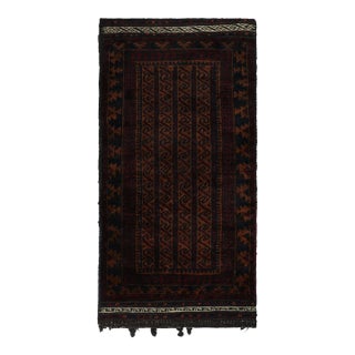 Rug & Kilim’s Baluch Tribal Rug With Burgundy and Brown Geometric Patterns For Sale