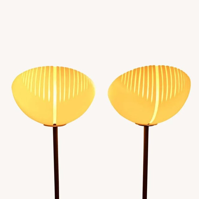 Yellow and White Murano Glass Floor Lamps, 1980s, Set of 2 For Sale - Image 4 of 6
