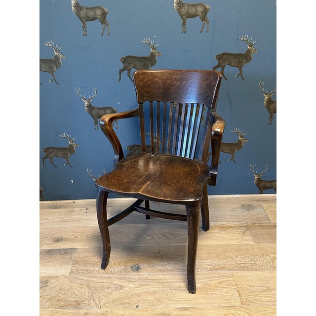 19th Century Antique Oak Desk Chair, 1890s For Sale - Image 5 of 7